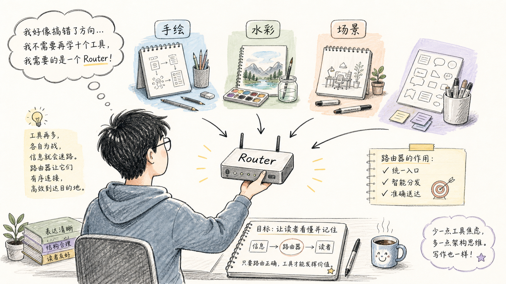 我不想安装 10 个 AI 配图 Skill,所以自己写了一个「智能配图路由器」 封面图